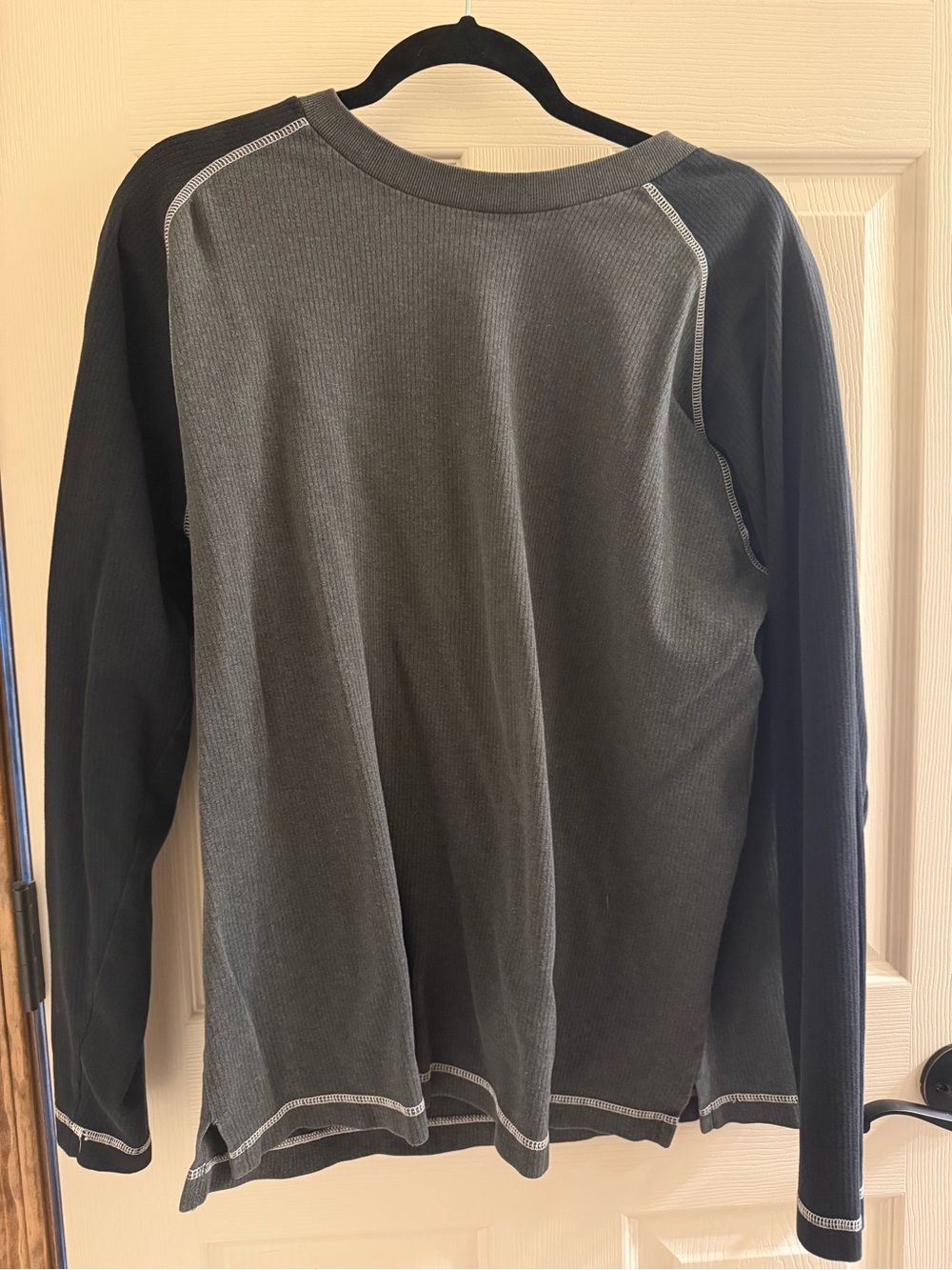 Men's Long Sleeve Thermal Tee - Black/Charcoal